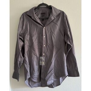 NWOT Calvin Klein Gray Slim Fit Non Iron Button Down Shirt Size 16.5